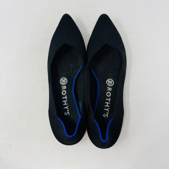 Rothys The Point II Pointed Flat Knit Slip-On Black Sustainable Size 8 - Picture 9 of 12